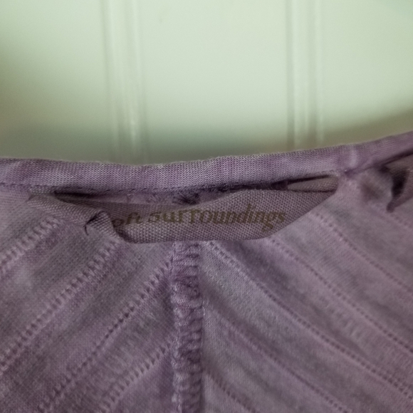 Soft Surroundings Long Sleeve Textured Purple Tunic Top High Low Size Medium - Picture 6 of 11